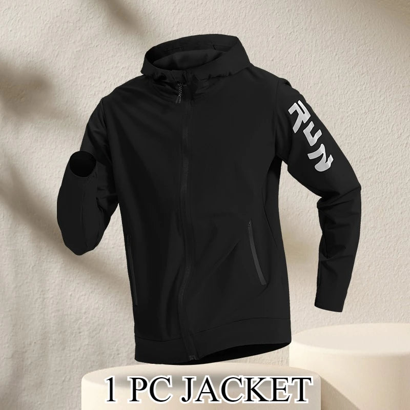Men's Quick Dry Fitness Set: 2-Piece Jacket and Sweatpants Combo - Loose Fit