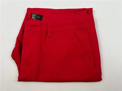 Women's High Waist Slim Slimming Skinny Pencil Pants - Elastic Ankle-Length Trousers