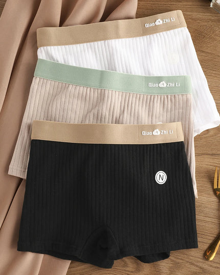 Women's 3-Pack Cotton Striped Breathable Briefs - Comfortable and Stylish Underwear Set