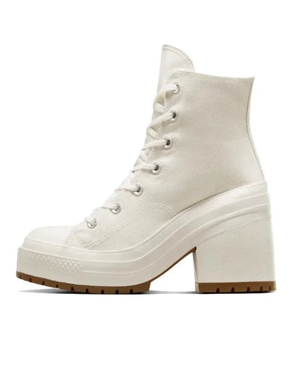 Stylish Women's Canvas Lace Up Heels