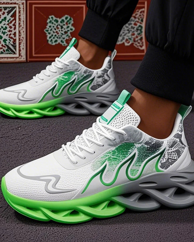 Unisex Lightweight Mesh Running Sneakers - Breathable, Comfortable, Flat Lace-Up Athletic Shoes