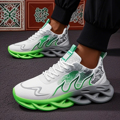 Unisex Lightweight Mesh Running Sneakers - Breathable, Comfortable, Flat Lace-Up Athletic Shoes