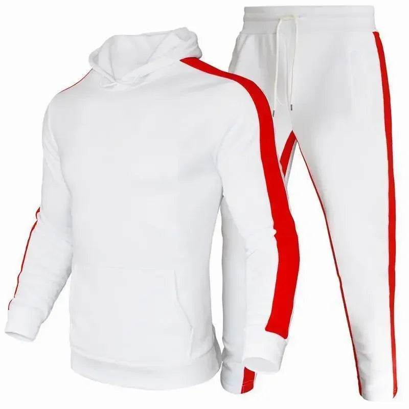 Men's 2-Piece Tracksuit Set with Hooded Sweatshirt - Stylish Athletic Wear