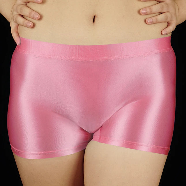Men's Glossy Elastic Shorts: Soft, Boxers - Various Colors