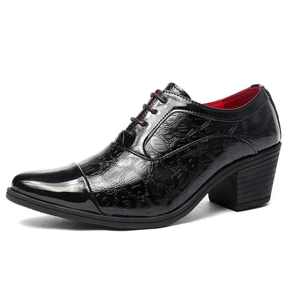 Luxury Men's Pointed Toe Elevation Shoes - Stylish Height-Enhancing Footwear