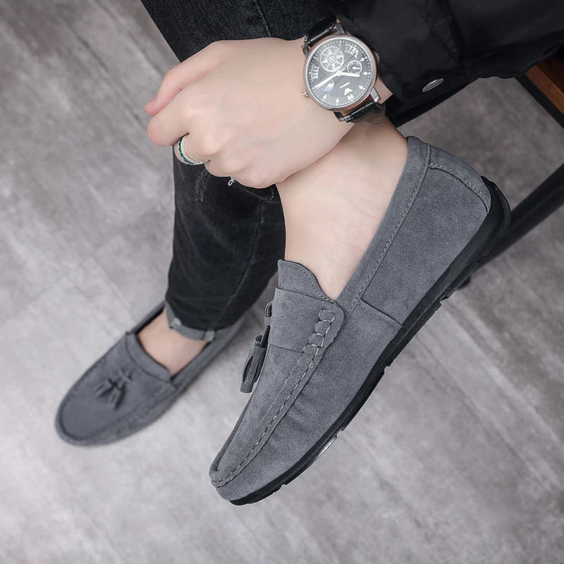 Men's Slip-On Flat Loafers - Comfortable Dress Shoes for Men