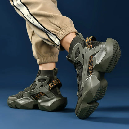 Premium High-Top Men’s Sneakers with Thick Soles