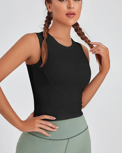 Women's Fitness Wear Sports Vest - Quick-Dry, Short, Slim Fit