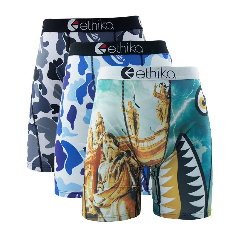 ETHIKA Men's 3-Piece Hipster Underwear Set – Comfortable & Stylish Men's Briefs Pack