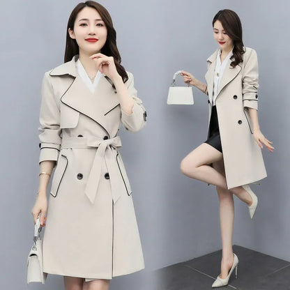 Women's Lace Trench Coat - Stylish Windbreaker Outerwear for Women