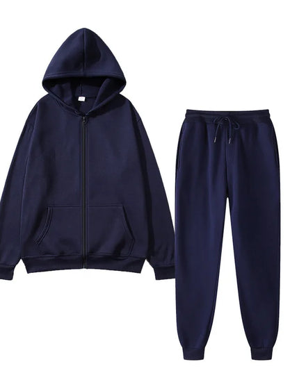 Unisex Two-Piece Hooded Sweater and Sweatpants Set - Casual Lounge Wear, Athletic Activewear, Comfortable Fit