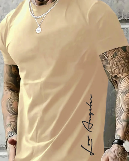 Men's Cotton T-Shirt with Los Angeles Print