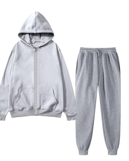 Unisex Two-Piece Hooded Sweater and Sweatpants Set - Casual Lounge Wear, Athletic Activewear, Comfortable Fit
