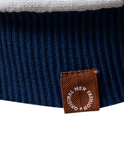 Men's Breathable Striped Polo Shirt - Casual Knit T-Shirt with Zipper Closure