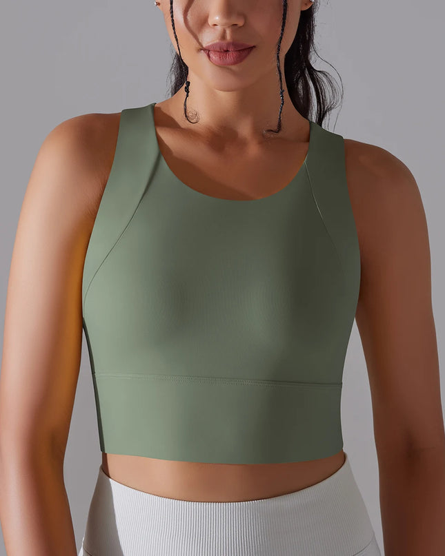 Nylon Women's Sports Bra - Stretchy Elastic Fitness Top - Various Colors