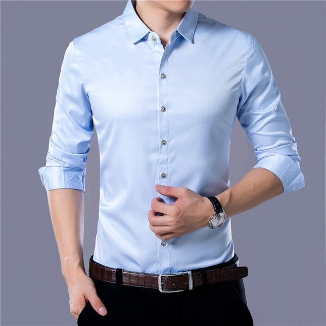 Men's Long Sleeve Slim Fit Shirt - Various Colors