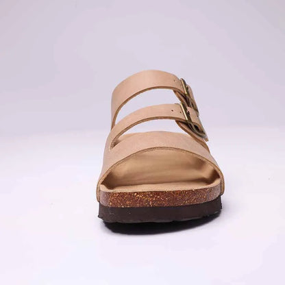 Women's Classic Suede Slippers with Double Buckle