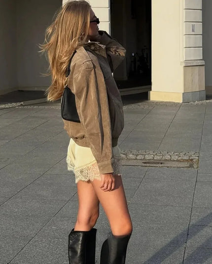 Women's Chic Faux Suede Jacket