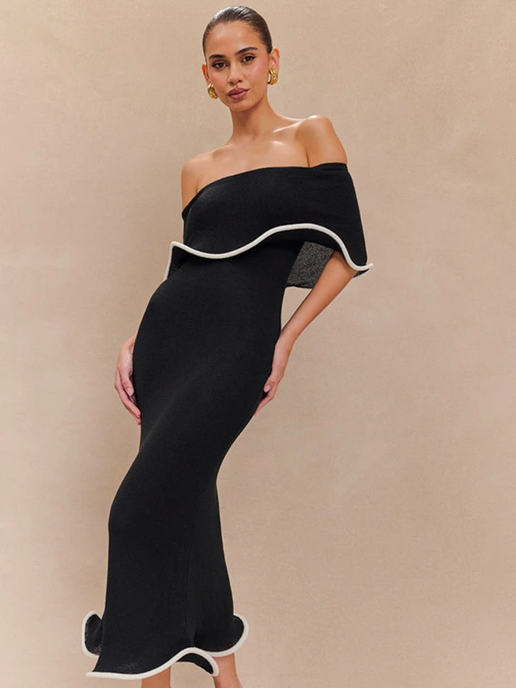 Women's High Waist Loose Sling Dress – Elegant Backless Square Collar Sleeveless Long Dress