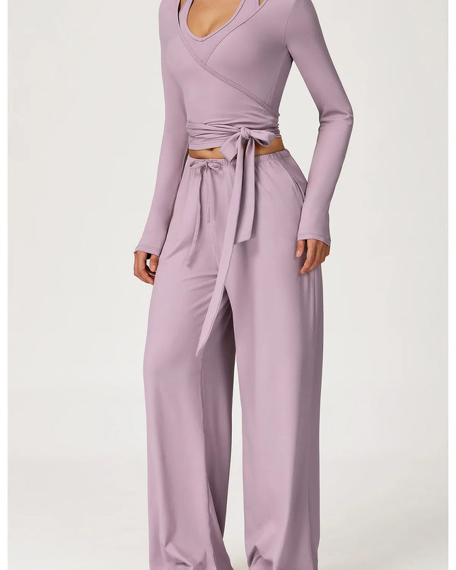 Women's 2/3 Pieces Quick-Dry Vest/Cropped Top and Drawstring Pants Set