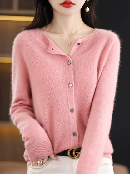 Women's Long Sleeve Merino Wool Cardigan