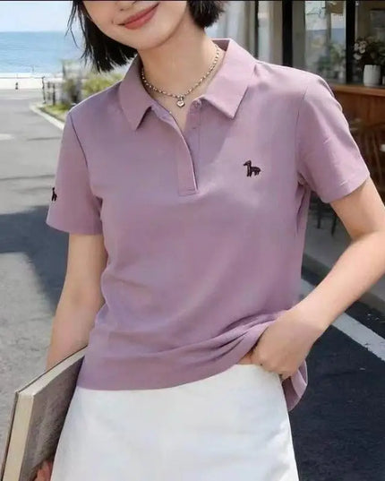 Women's Short-Sleeved Cotton Polo T-Shirt