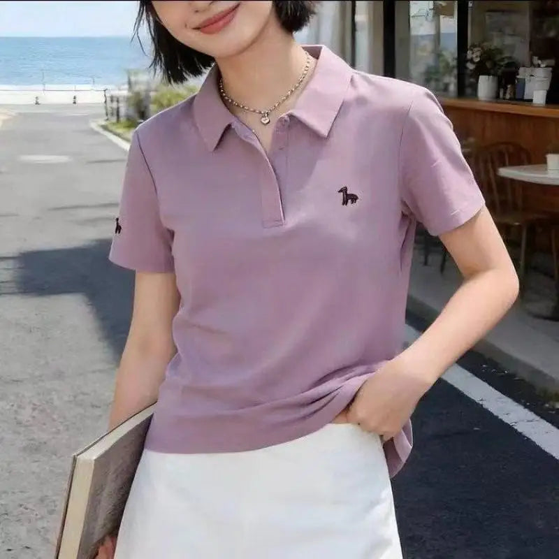 Women's Short-Sleeved Cotton Polo T-Shirt