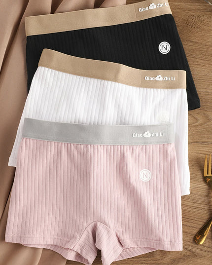 Women's 3-Pack Cotton Striped Breathable Briefs - Comfortable and Stylish Underwear Set