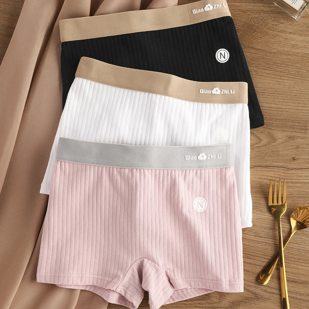 Women's 3-Pack Cotton Striped Breathable Briefs - Comfortable and Stylish Underwear Set