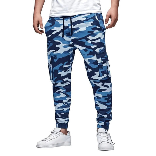 Men's Slim Fit Camouflage & Plaid Drawstring Sweatpants