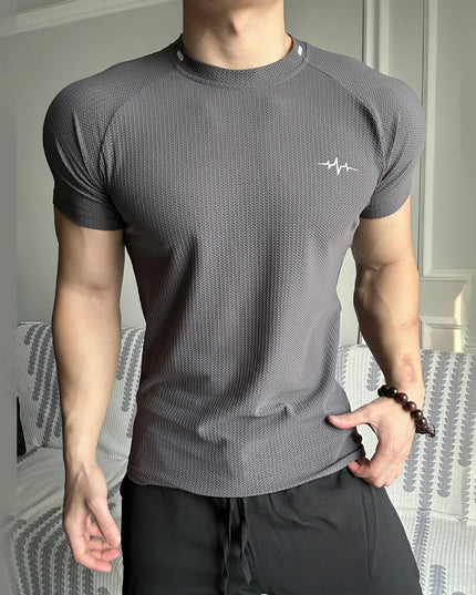 Men's Honeycomb Pattern Quick-Dry Breathable Elastic T-Shirt