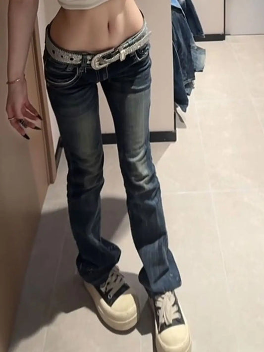 Vintage High-Waisted Embroidered Jeans for Women