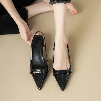 Stylish Pointed-Toe Women's Slip-On Back Strap Heels