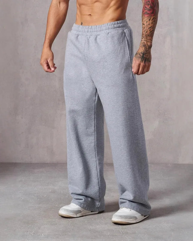 Men's Oversized Wide-Leg Sweatpants with Loose Fit and Elastic Waist