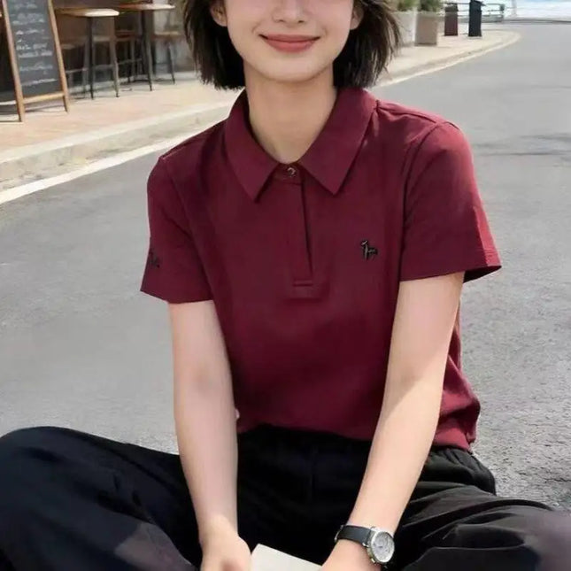 Women's Short-Sleeved Cotton Polo T-Shirt