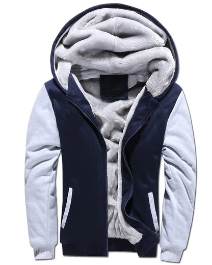 Men's Zipper Hoodie Fleece Thickened Jacket