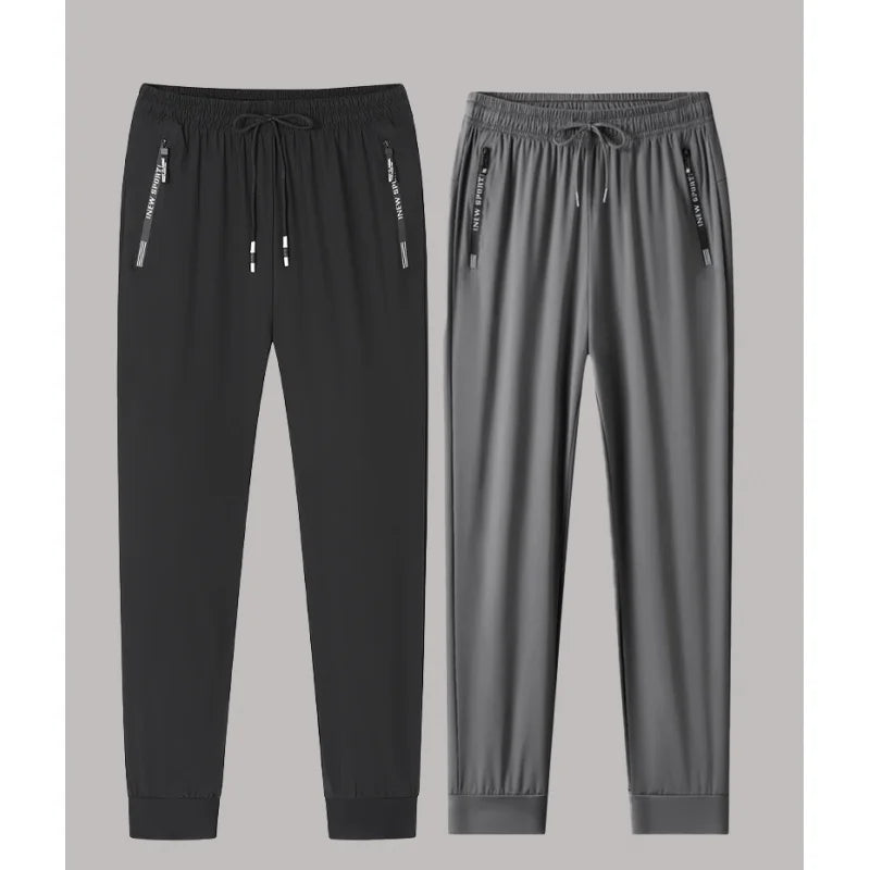 Men's Ice Silk Long Sweatpants- Quick-Drying, Lightweight, and Breathable