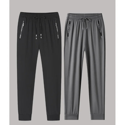 Men's Ice Silk Long Sweatpants- Quick-Drying, Lightweight, and Breathable