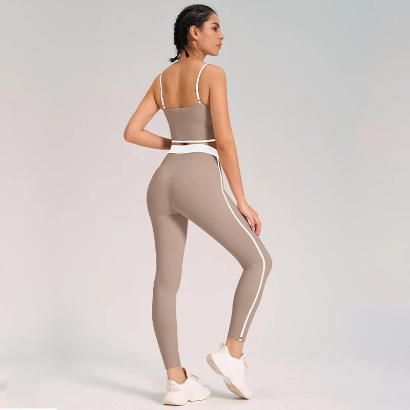 Women's 2-Piece Breathable Sportswear Set - Adjustable Bra & Fitness Leggings for Ultimate Comfort