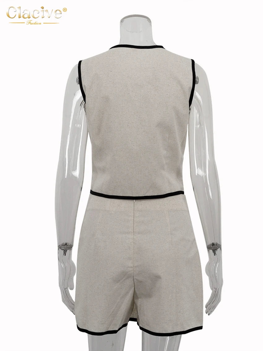 Women's Two-Piece Slim Fit Crop Top and High-Waist Shorts Set