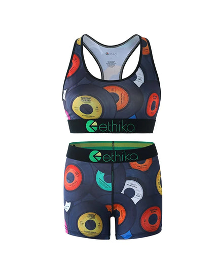 ETHIKA Women's Two-Piece Vest Shorts Swimsuit with Sweat-Absorbing and Quick-Drying Fabric