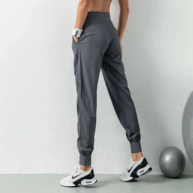 Women's Drawstring Joggers - Quick Dry Athletic Pants with Side Pockets