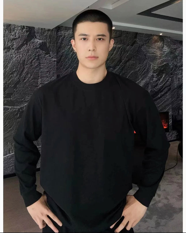 Men's Cotton Long Sleeve Casual Loose Fit Sweater