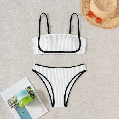 Women's High Waist Strappy Bikini Swimsuit