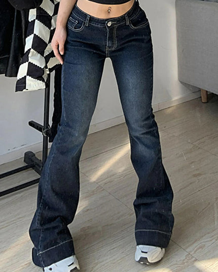 Women's Low Waist Gradient Flared Jeans