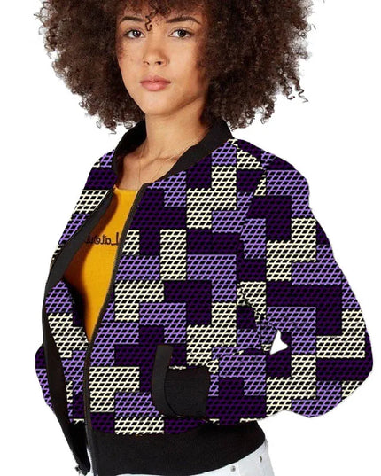 Women's Short Zipper Bomber Jacket