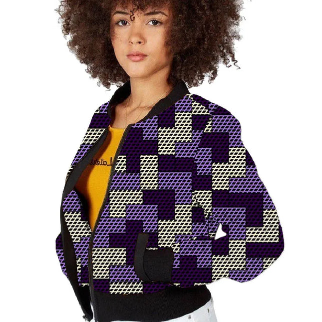 Women's Short Zipper Bomber Jacket