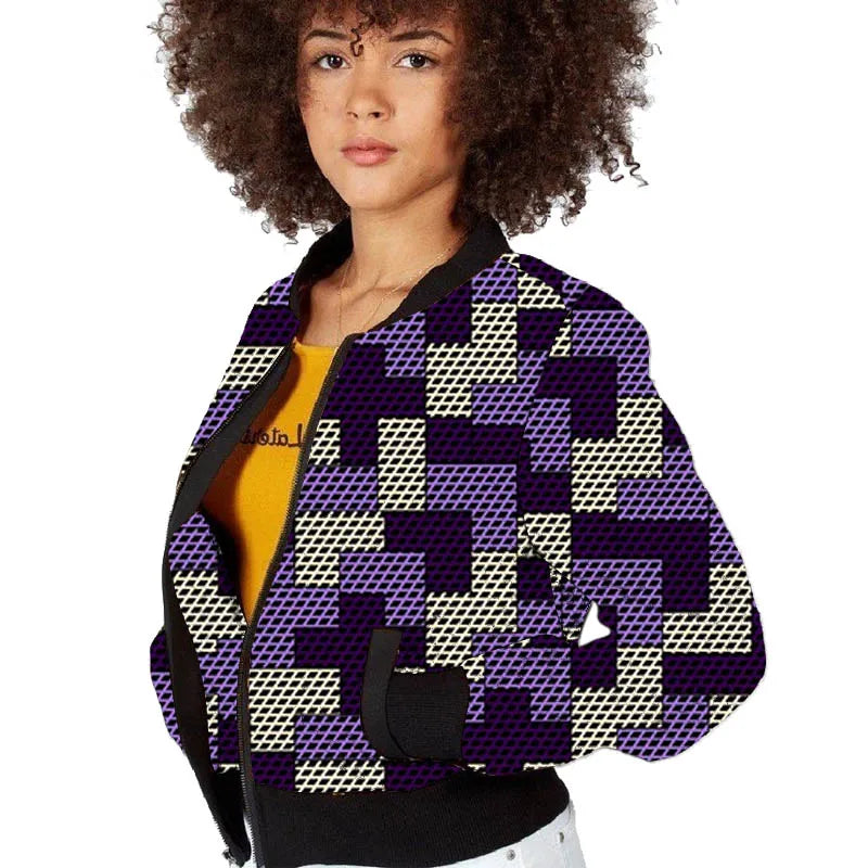 Women's Short Zipper Bomber Jacket