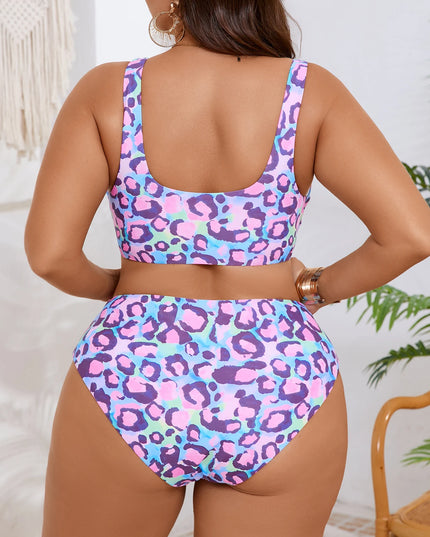 Plus Size High Waist Bikini Swimsuit for Women