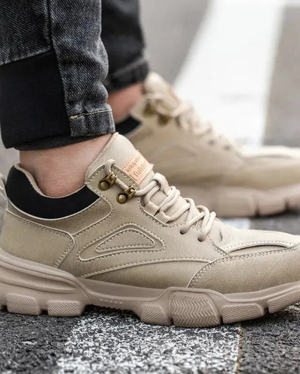 Anti-Puncture Steel Wire Safety Shoes for Men with Rotary Buckle